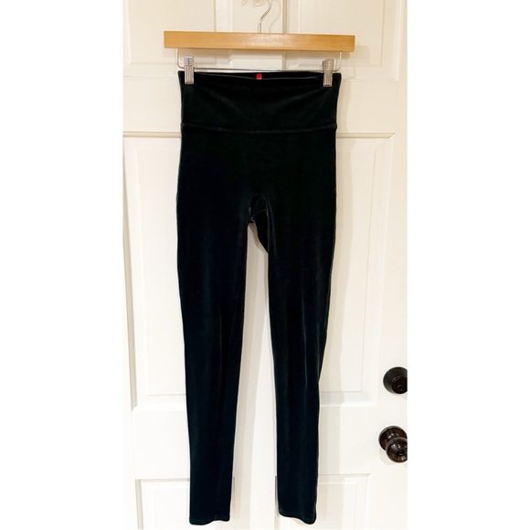 Spanx Velvet Leggings Malachite Emerald Green High Waisted SP - Picture 4 of 11